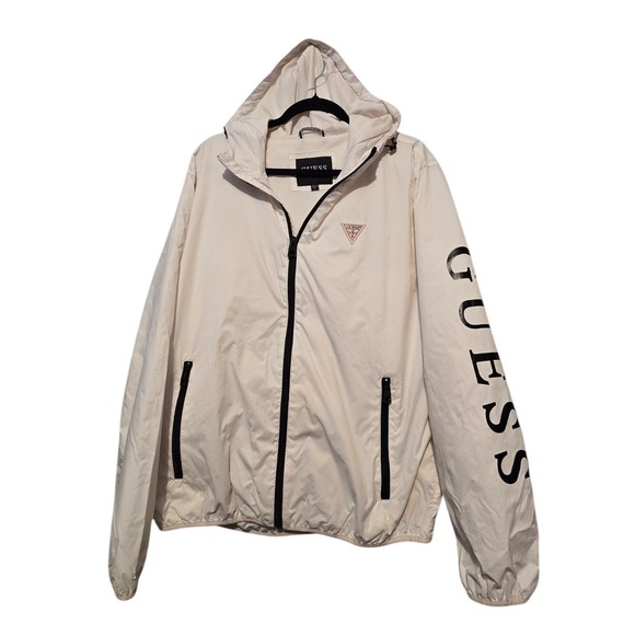 Guess Other - Guess Mens Windbreaker XLG White Logos Streetwear Skater Retro 90s Y2K Grunge
